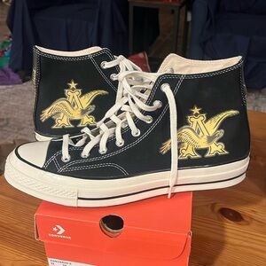 Converse high tops Hi Ltd Ed Custom Anheuser-Busch Gold Logo KICKS (11W/13M)